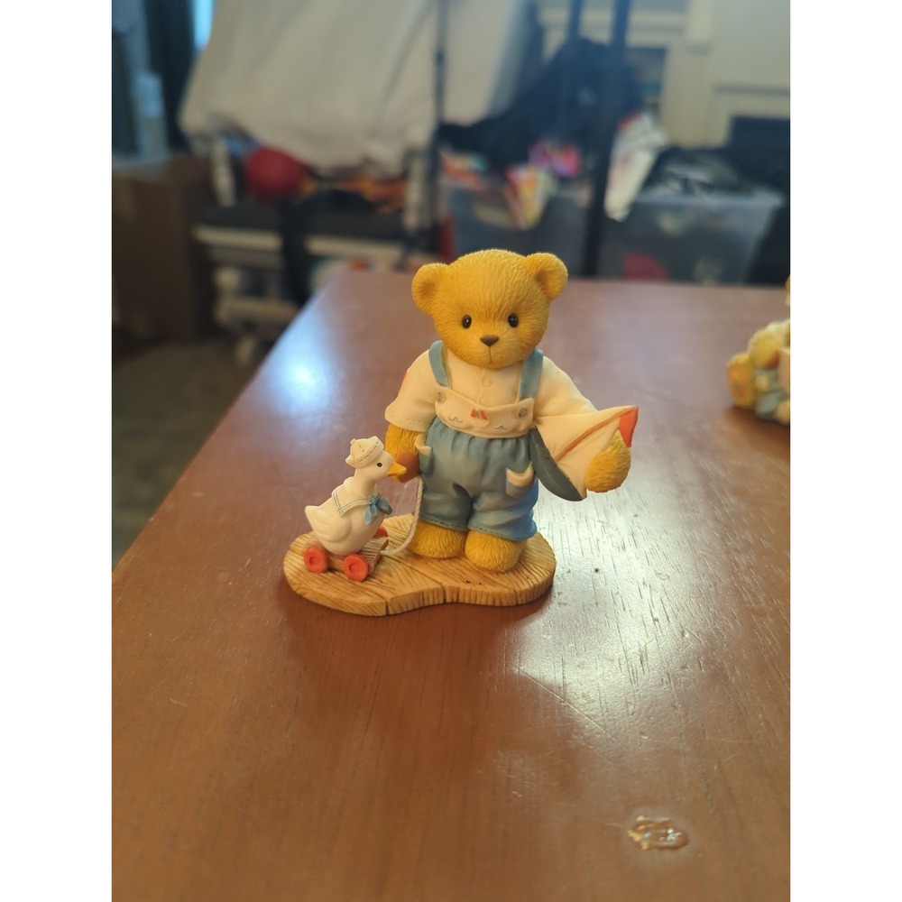 Cherished Teddies Alex Cherish the Little Things Boy w Sailboat & Goose Figurine